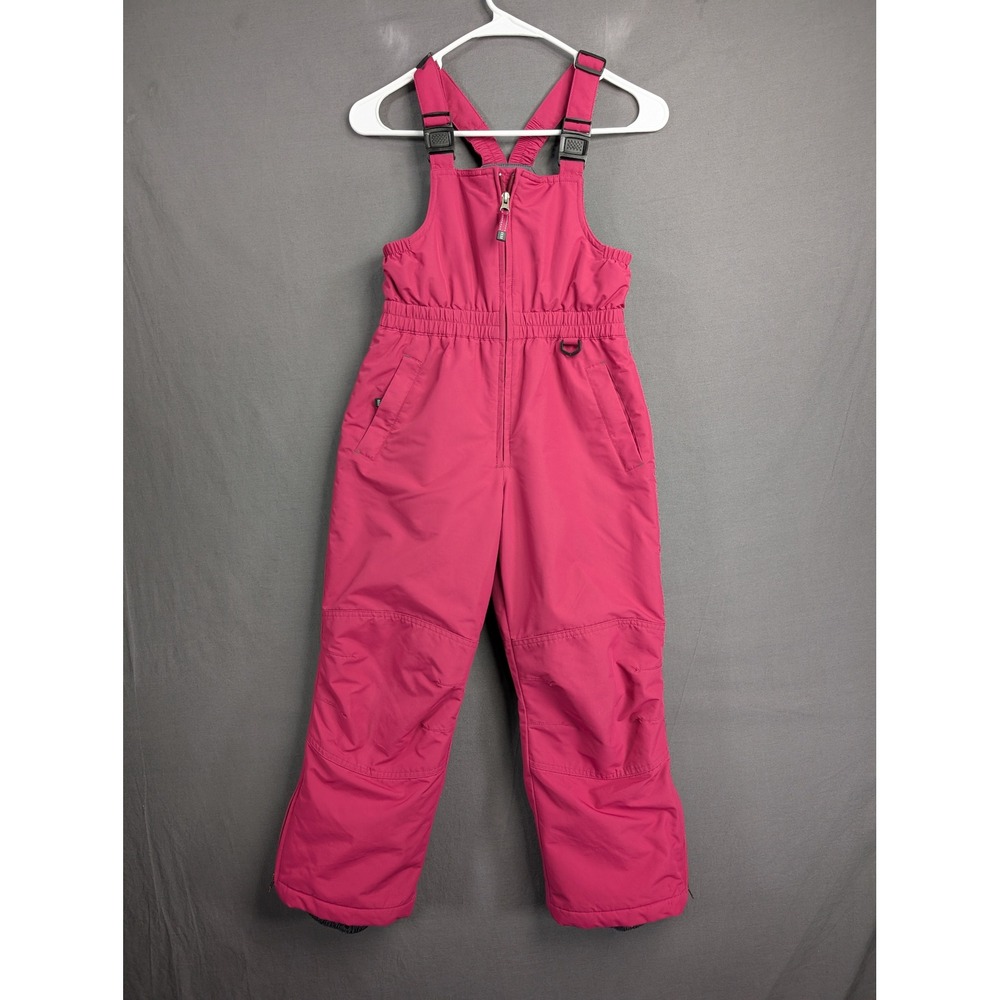 Lands End Girls Pink Squall Snow Bibs Overalls Size 8 94604 V#1637 A4